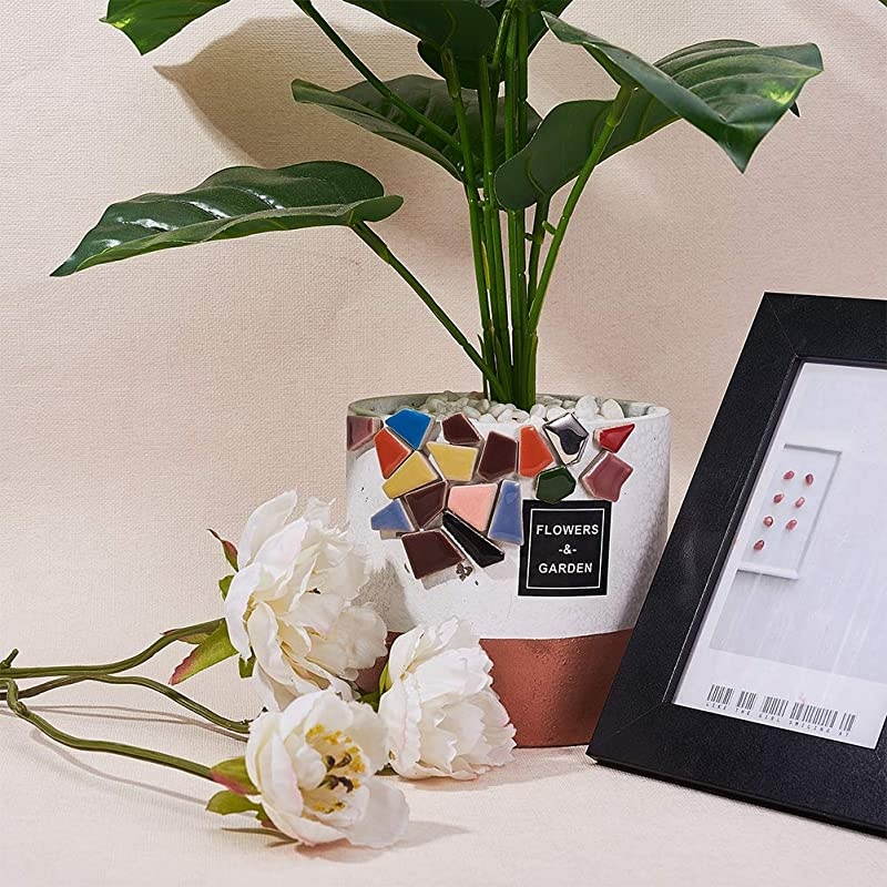 250g Ceramic Mosaic Tiles Pieces Chips Vases Picture Frames Flowerpots Mosaic Pieces for DIY Crafts Home Decoration Arts