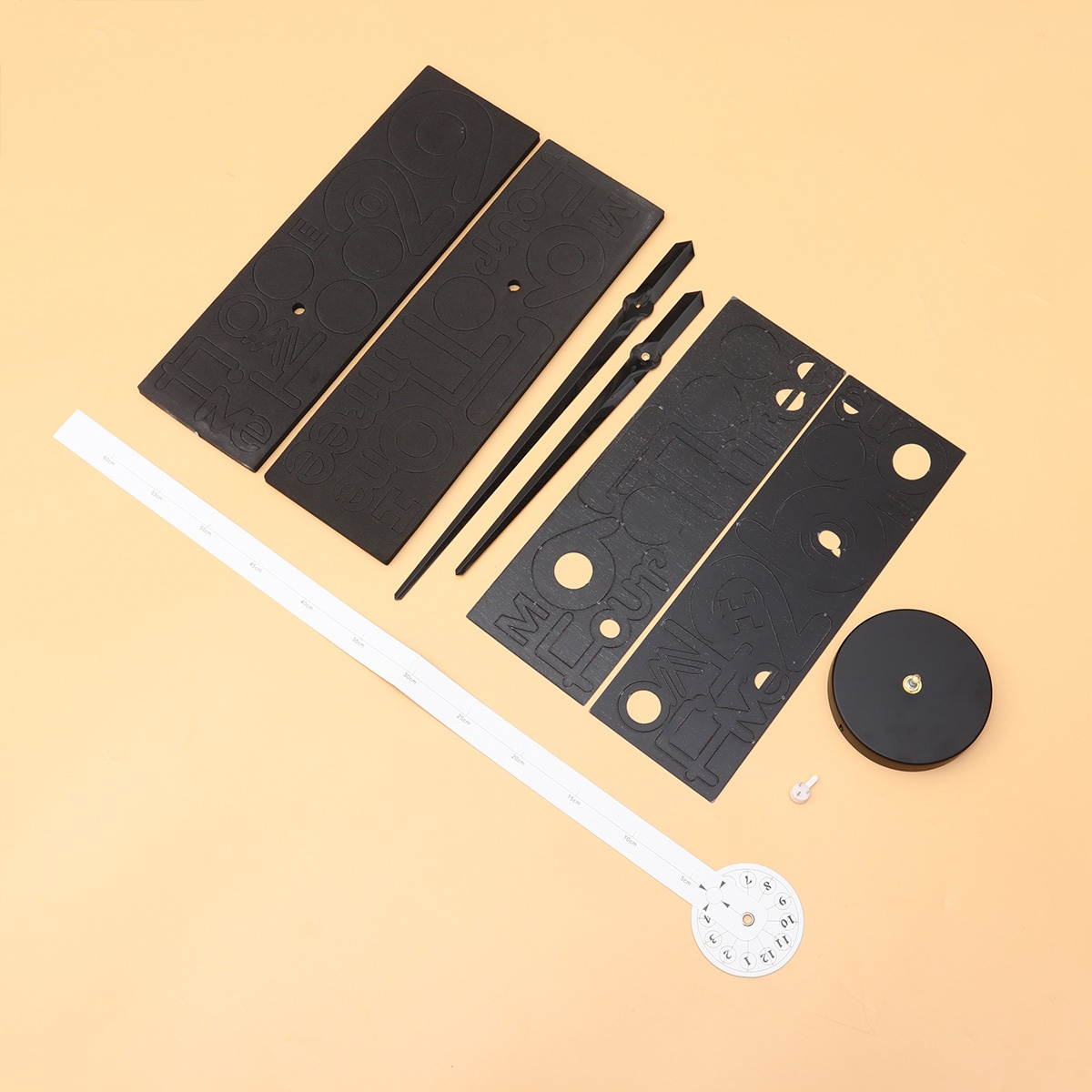 Acrylic Wall Clock DIY Traceless Simple Wall Hanging Clock for Home (Without Battery Black, 47inches)