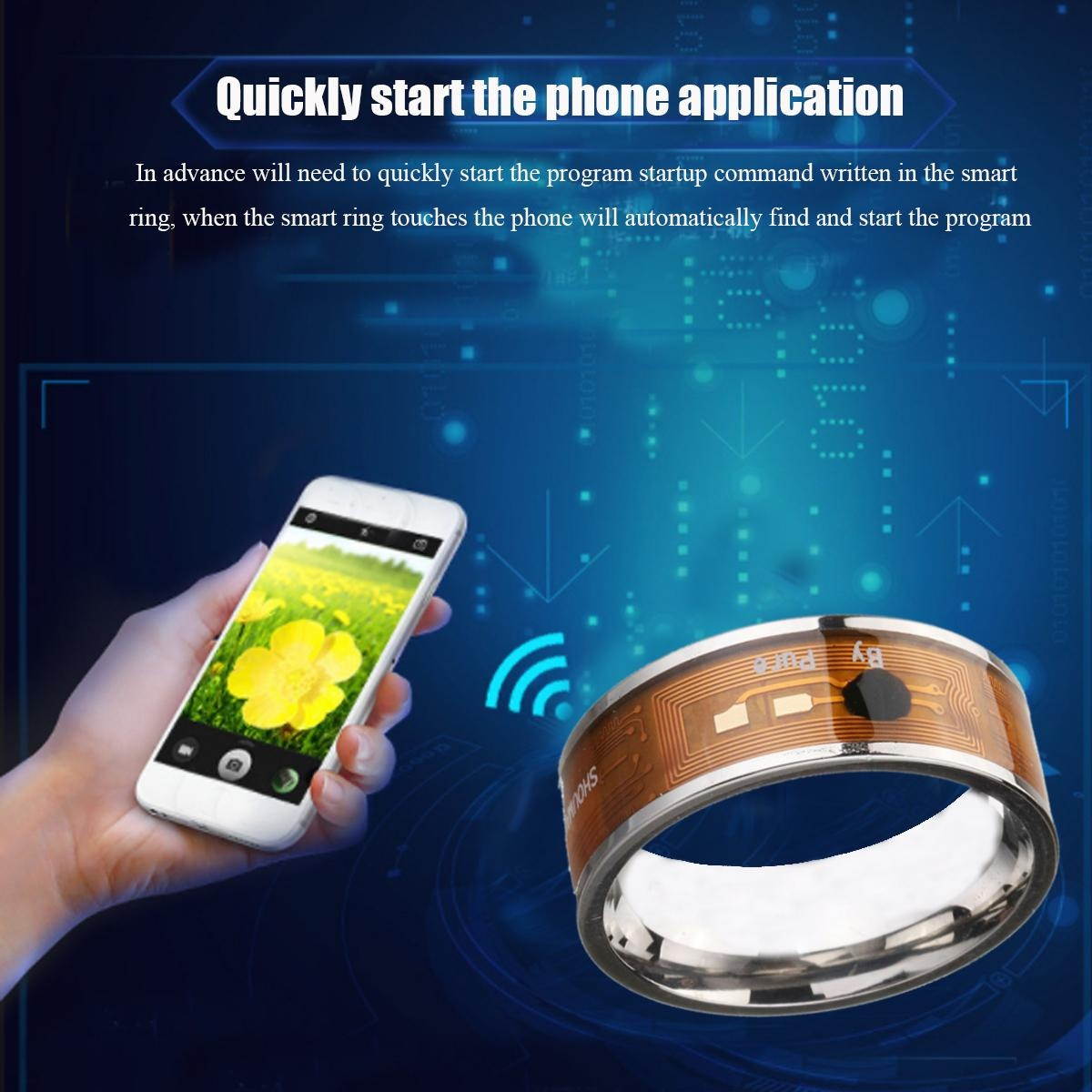 NFC Multifunctional Waterproof Intelligent Digital Smart Ring Magic Finger Rings - Blue