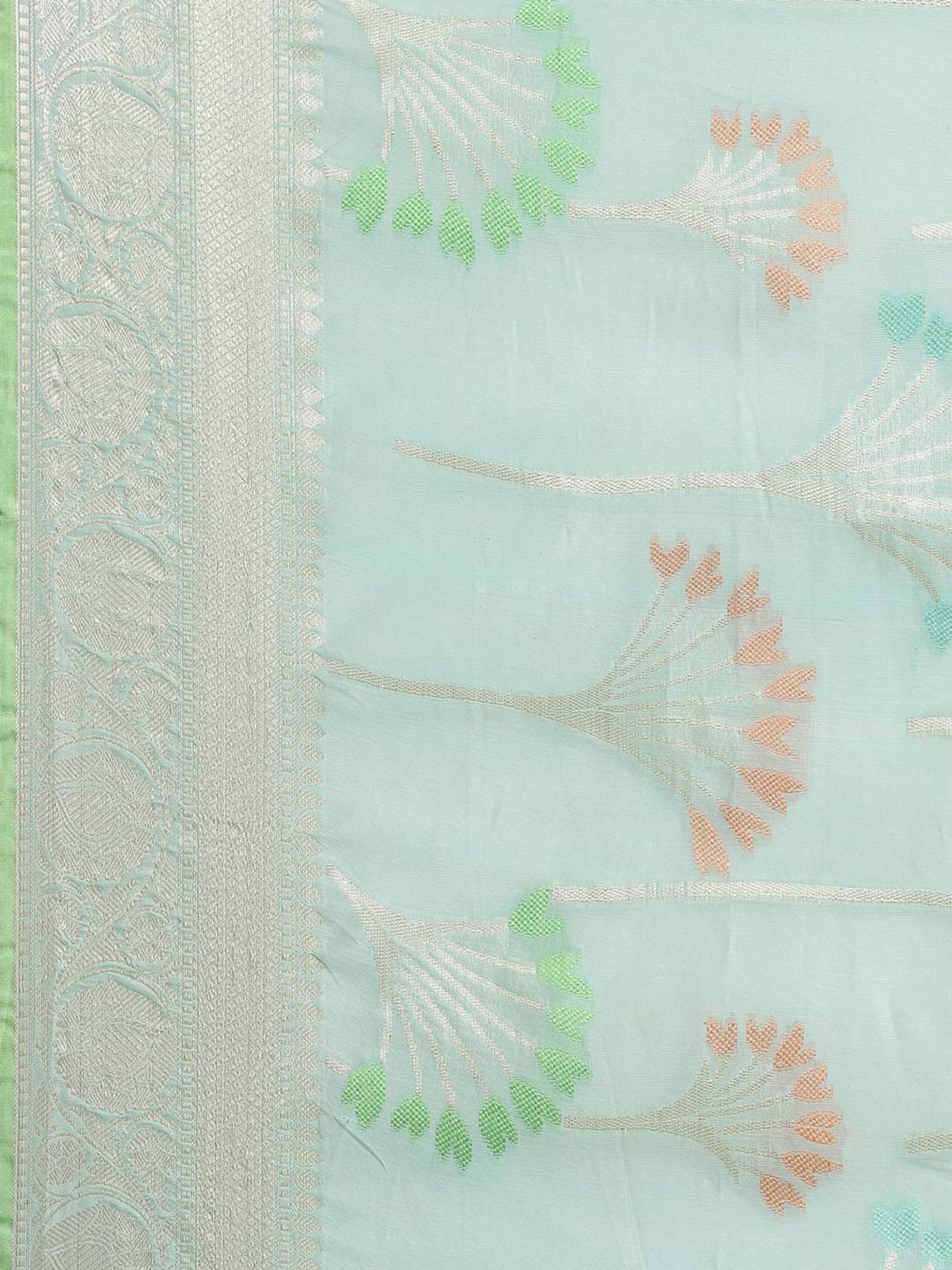 Banarasi Silk Works SeaGreen Woven Saree with Blouse