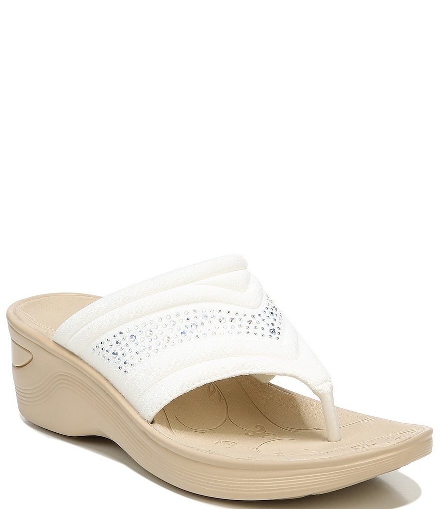 Bzees Dazzle Me Rhinestone Embellished Washable Slip-On Thong Sandals