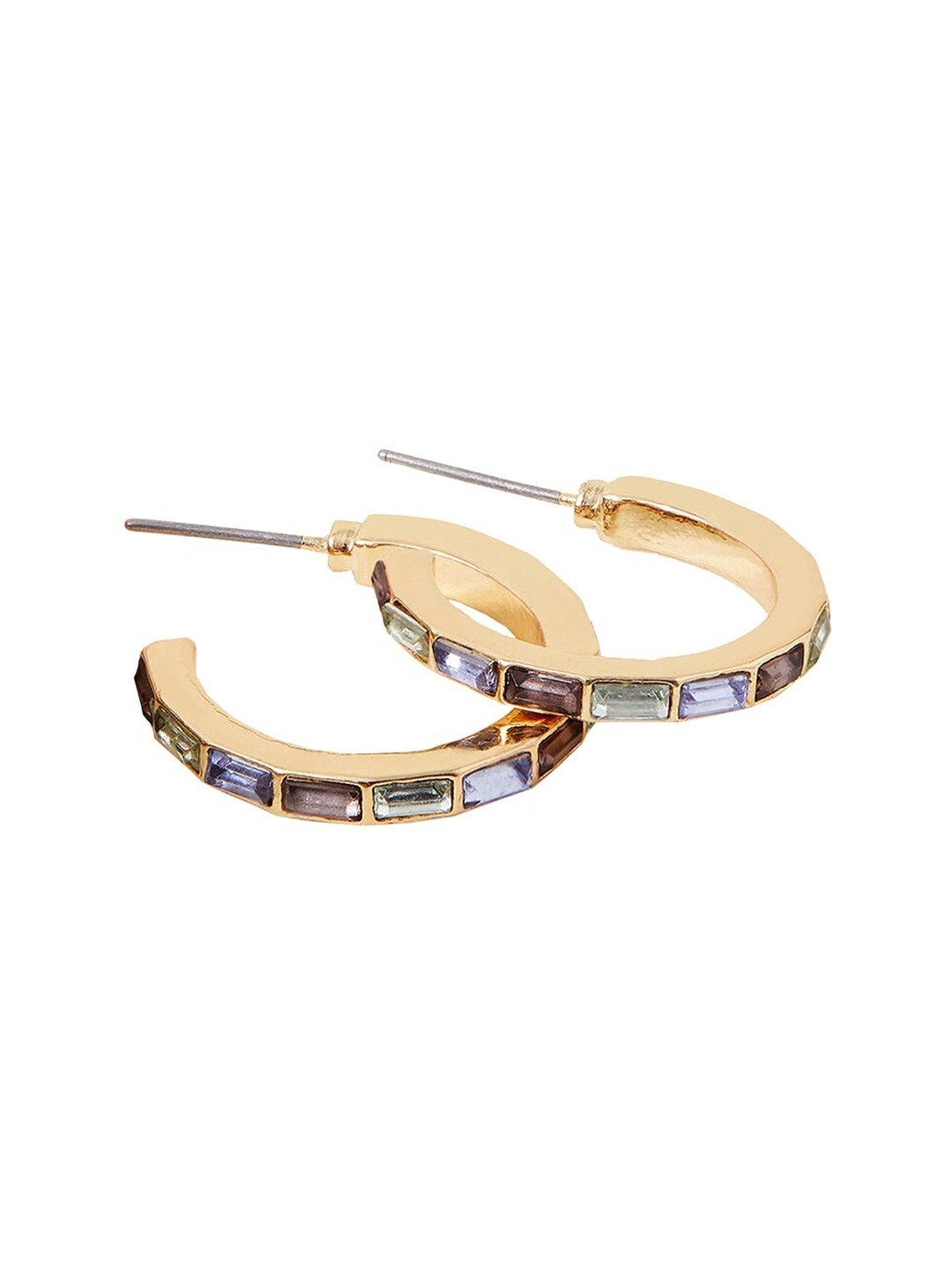 Accessorize London Medium Gem Hoop Earrings