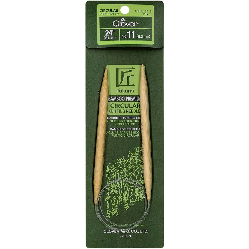Takumi Bamboo Circular Knitting Needles 24"-Size 11/8mm