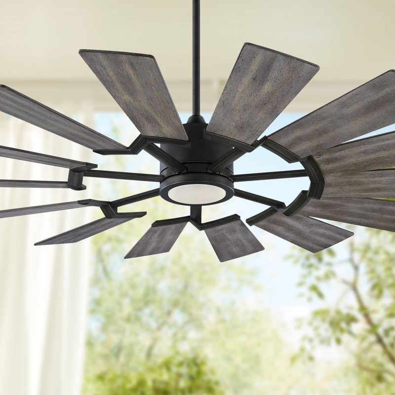52" Monte Carlo Prairie II Aged Pewter LED Ceiling Fan