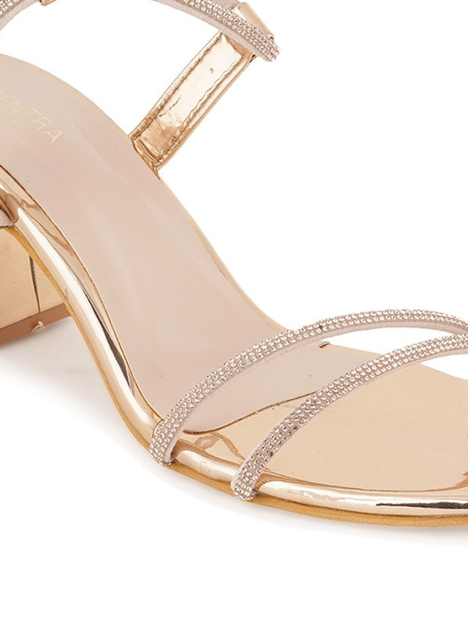 Scentra Women's Golden Ethnic Sandals