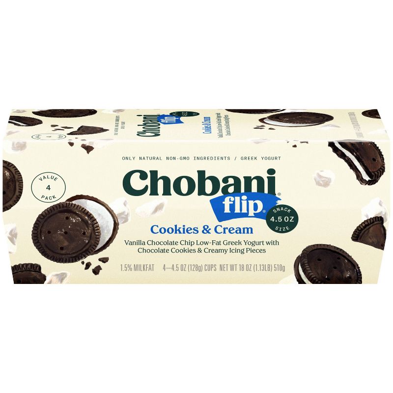Chobani Flip Cookies & Cream Greek Yogurt - 4ct/4.5oz Cups
