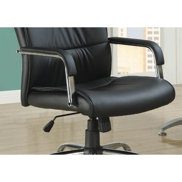 Black Leather-Look Office Chair by Monarch