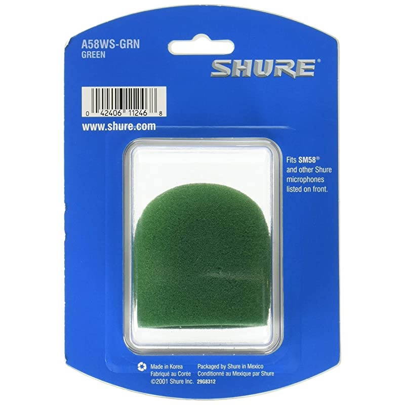 A58WS Foam Windscreen for All  Ball Type Microphones, Green