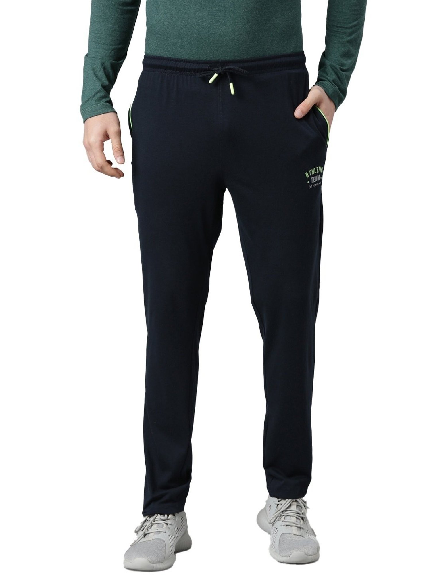 Force NXT Navy Cotton Regular Fit Trackpants