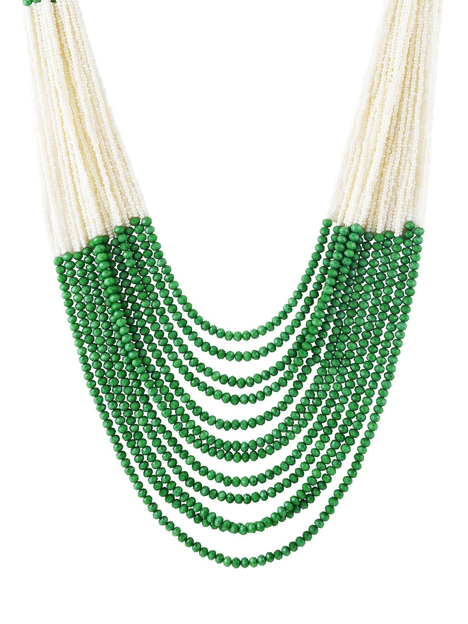Teejh Jareen Green & White Gold Necklace & Earring Set