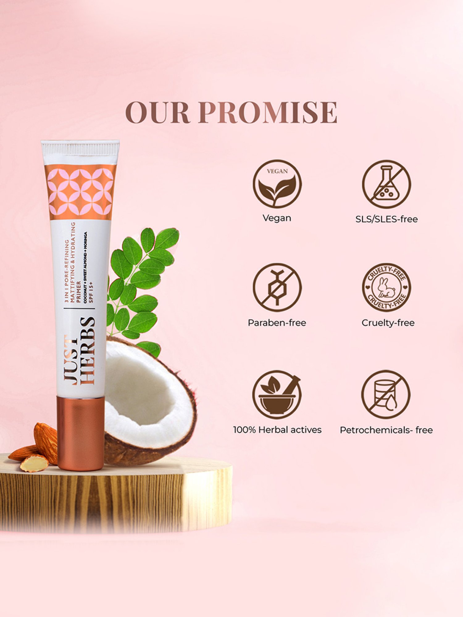 JUST HERBS 3 In 1 Pore Refining Mattifying & Hydrating Primer - 20 gm