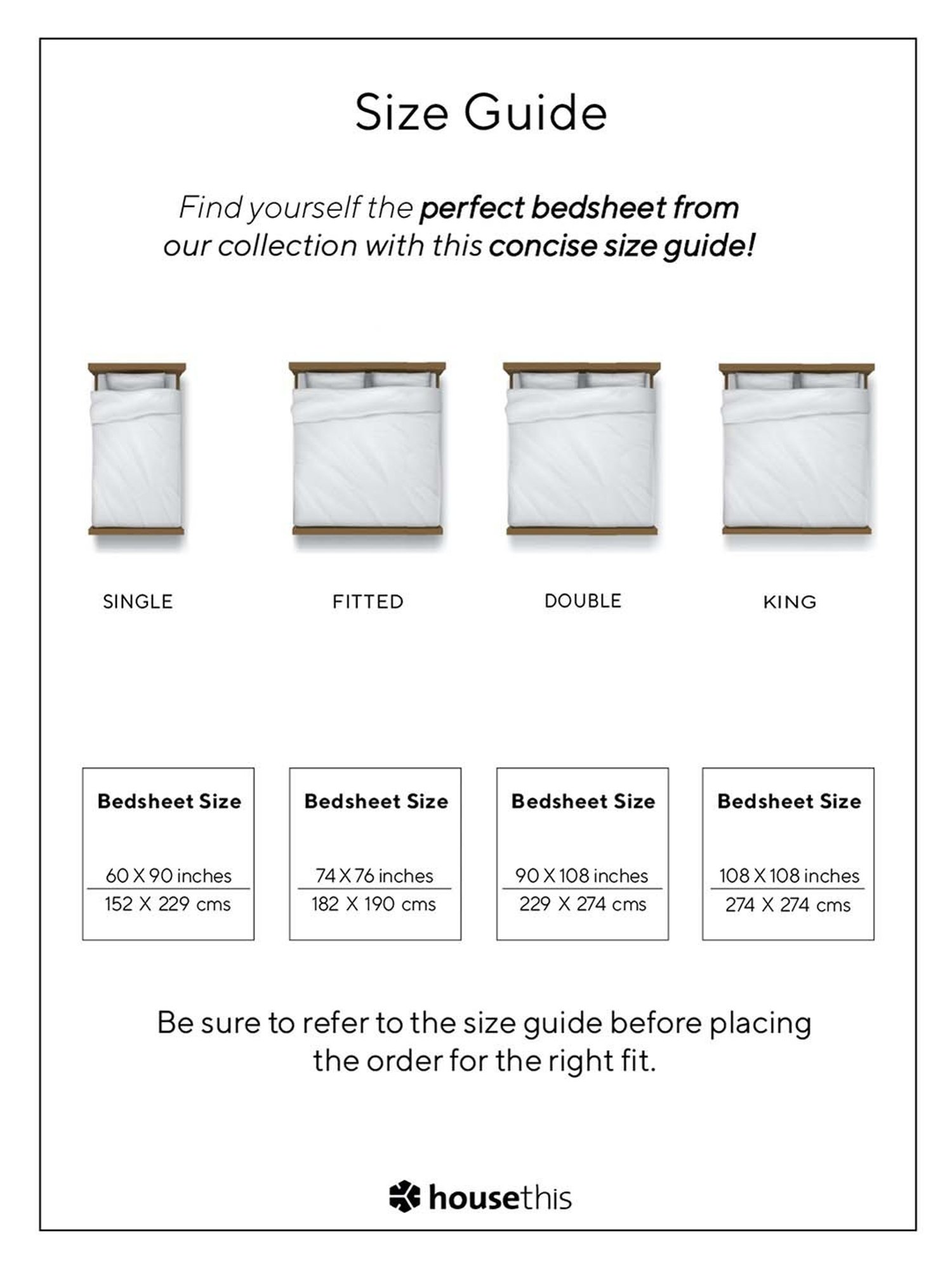 House This Genda Phool Beige 150 TC Cotton Fitted Bedsheet with 2 Pillow Covers