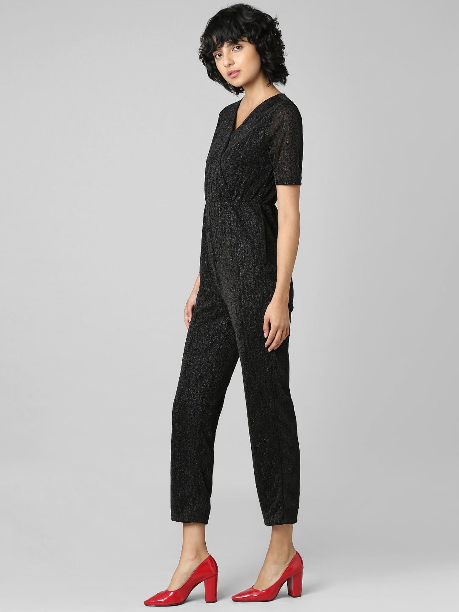 Only Black Textured Jumpsuit