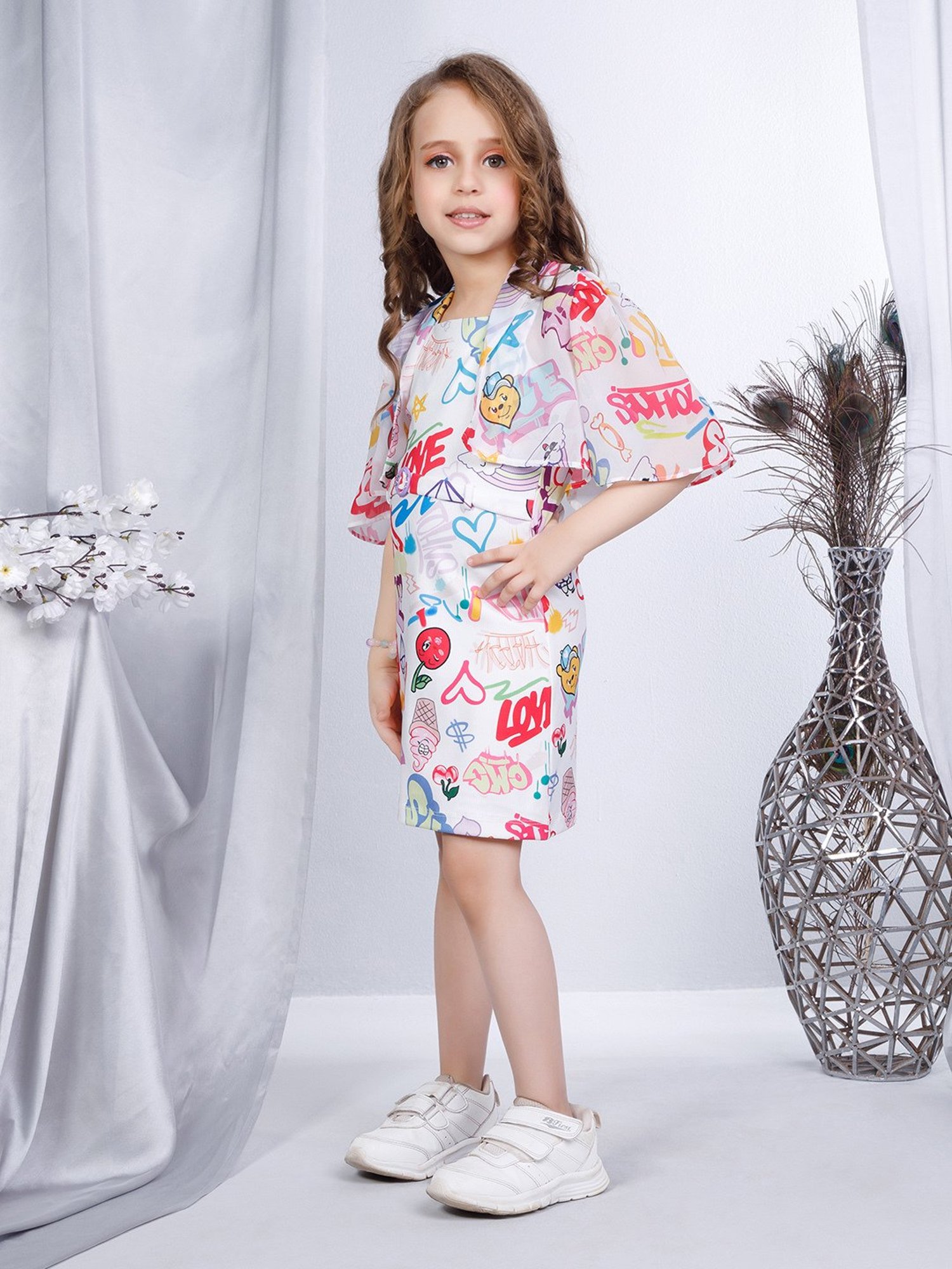 Peppermint Kids Multicolor Printed Dress