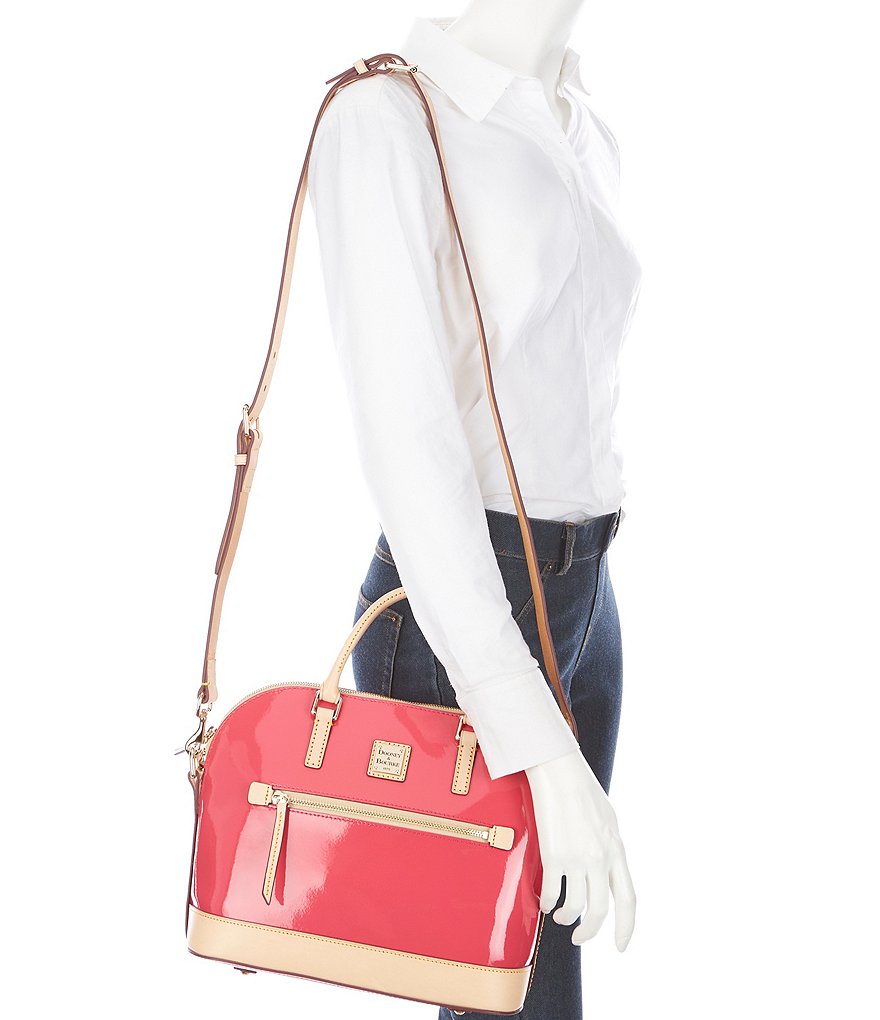 Dooney & Bourke Patent Collection Domed Zip Satchel Bag