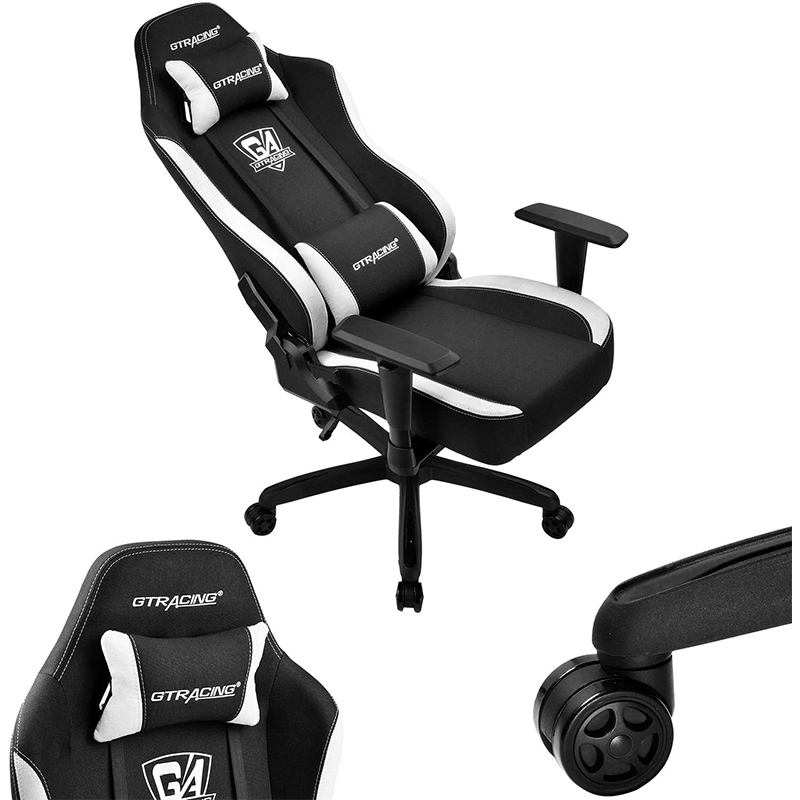 GTRACING Gaming Chair Office Chair High Back Fabric Computer Chair Desk Chair Pc Racing Executive Ergonomic Adjustable Swivel Task Chair and Headrest