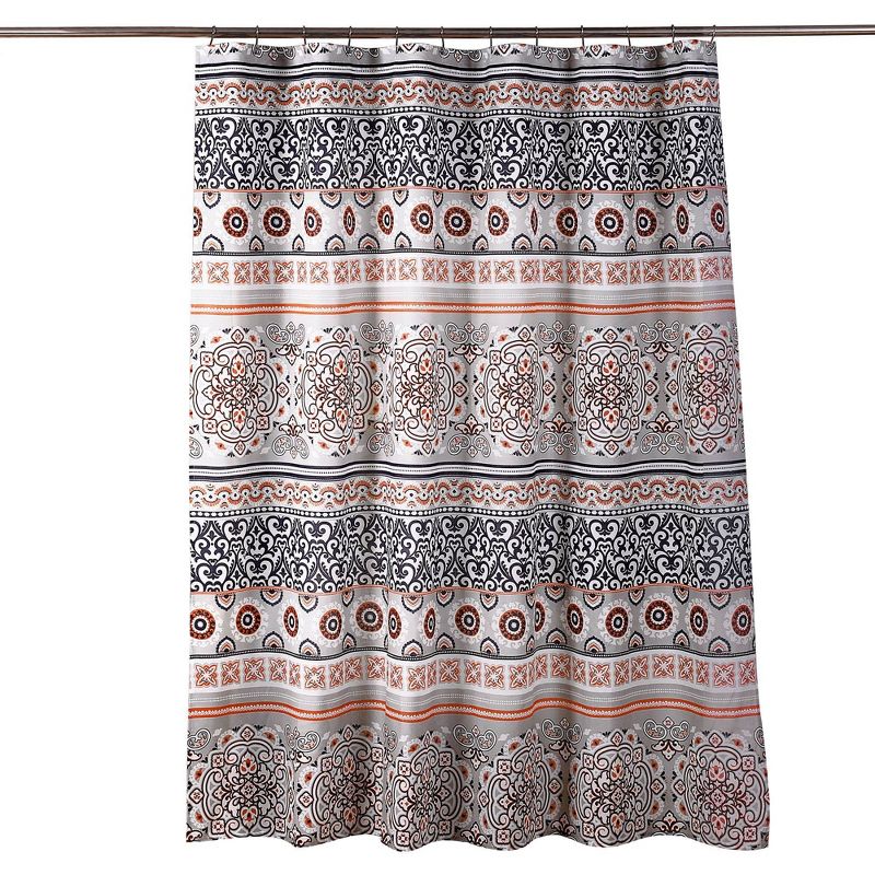 Nesco Stripe Shower Curtain Navy - Lush Décor