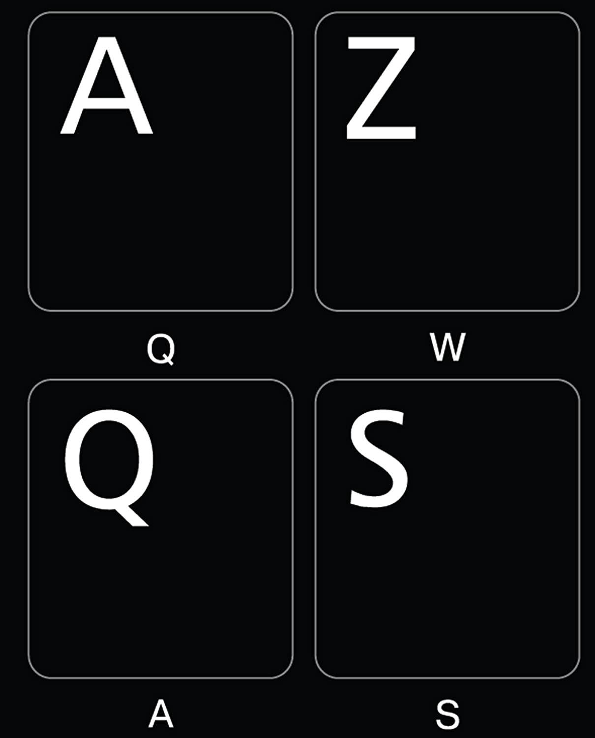 French Azerty Keyboard Sticker Black