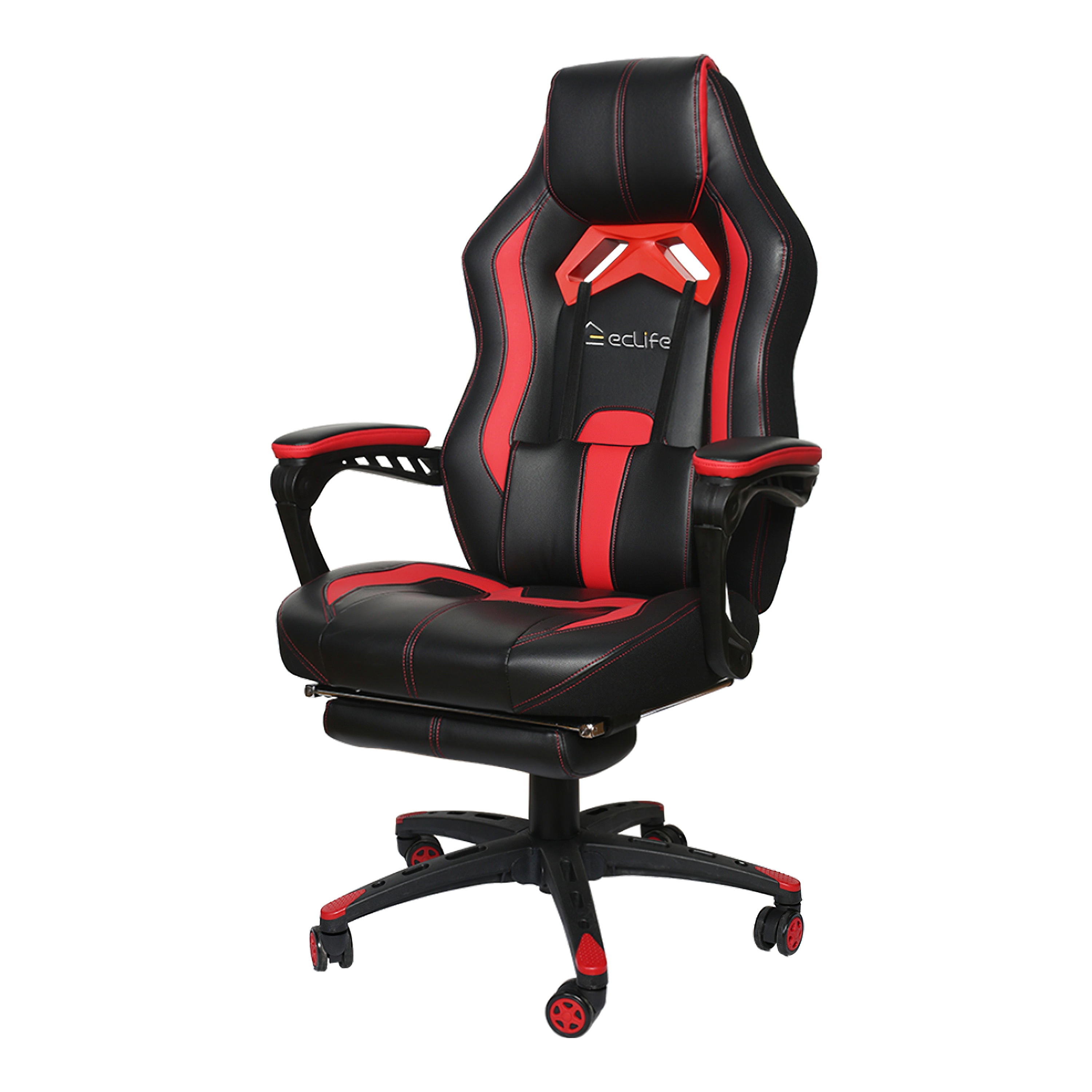 E-sports Massage Gaming Chair with footrest Grey