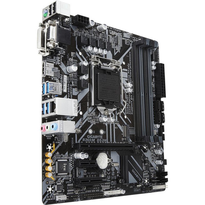 Gigabyte Ultra Durable B360M DS3H Desktop Motherboard - Intel Chipset - Socket H4 LGA-1151 - 64 GB DDR4 SDRAM Maximum RAM - UDIMM, DIMM