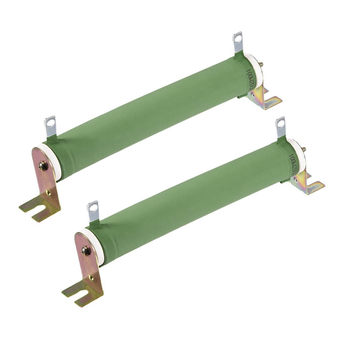 100W 200 Ohm Wire Wound Tubular Resistor, Tube-Type Fixed +/-5% Tolerance High Power Rheostat 2Pcs