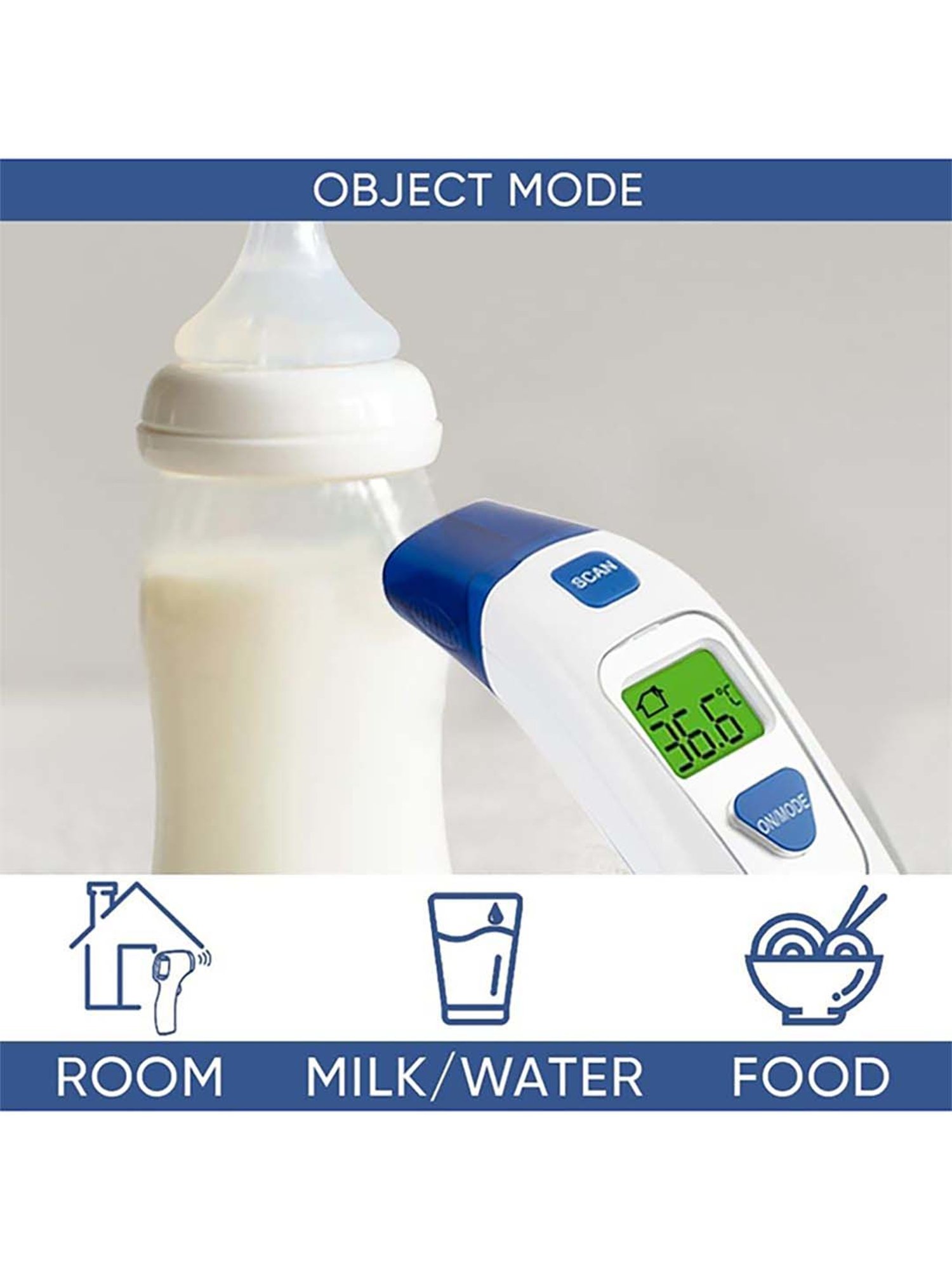 Ozocheck Non-Contact Forehead (IR) Thermometer (White & Blue