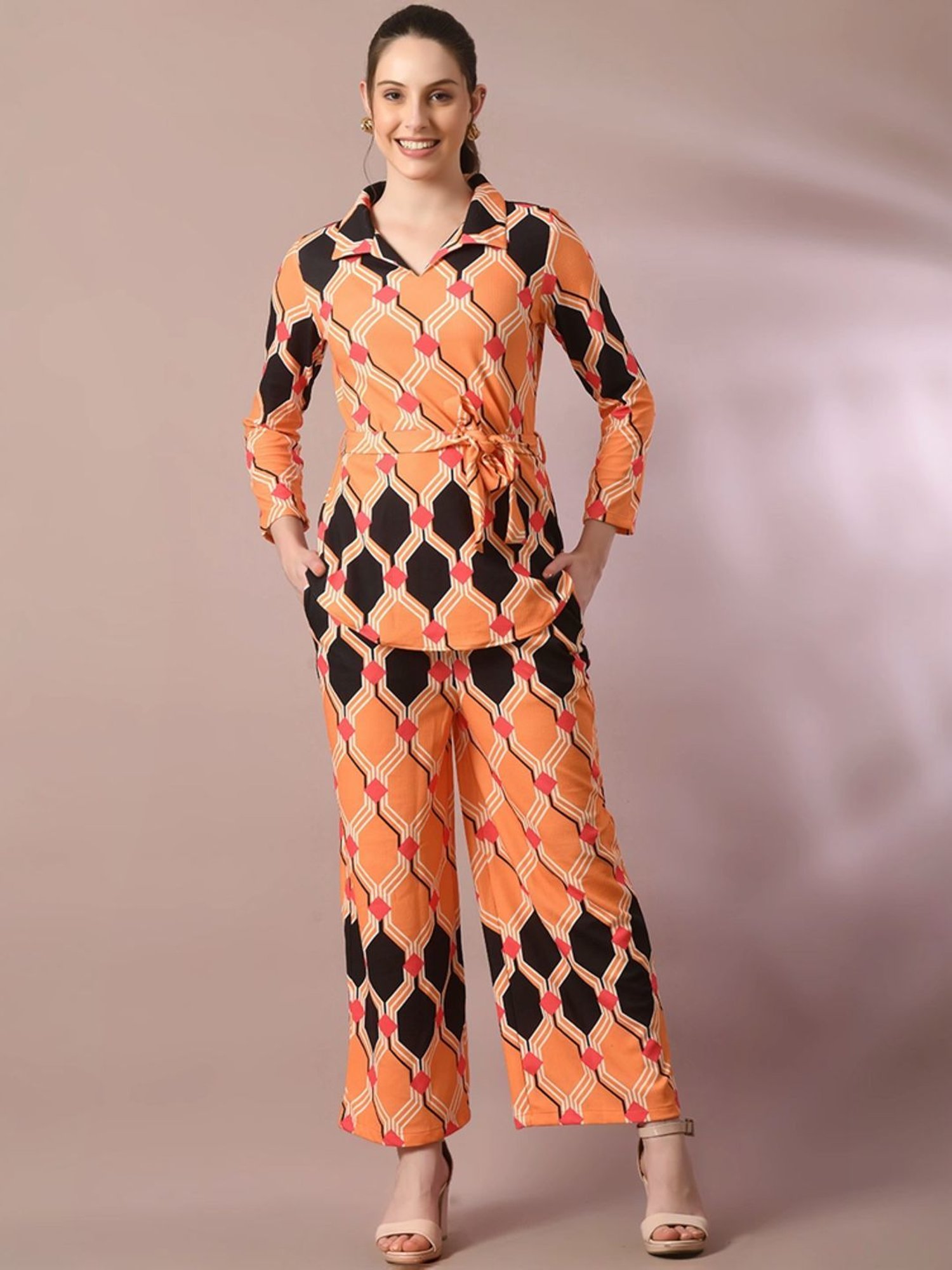 Myshka Multicolored Printed Top Palazzo Set