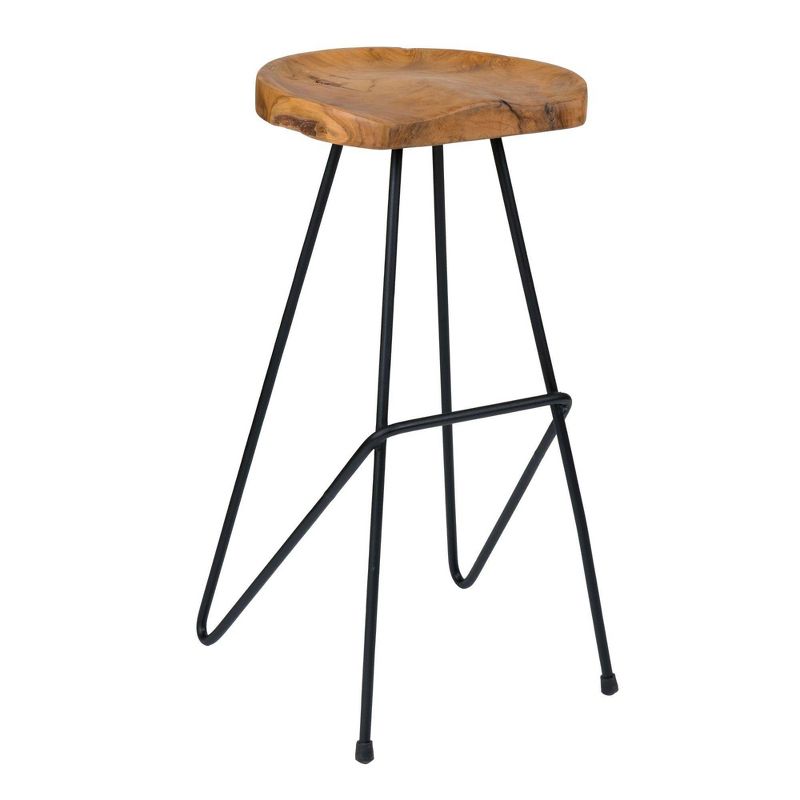 Set of 2 Haisley Teak Barstool Brown - East at Main