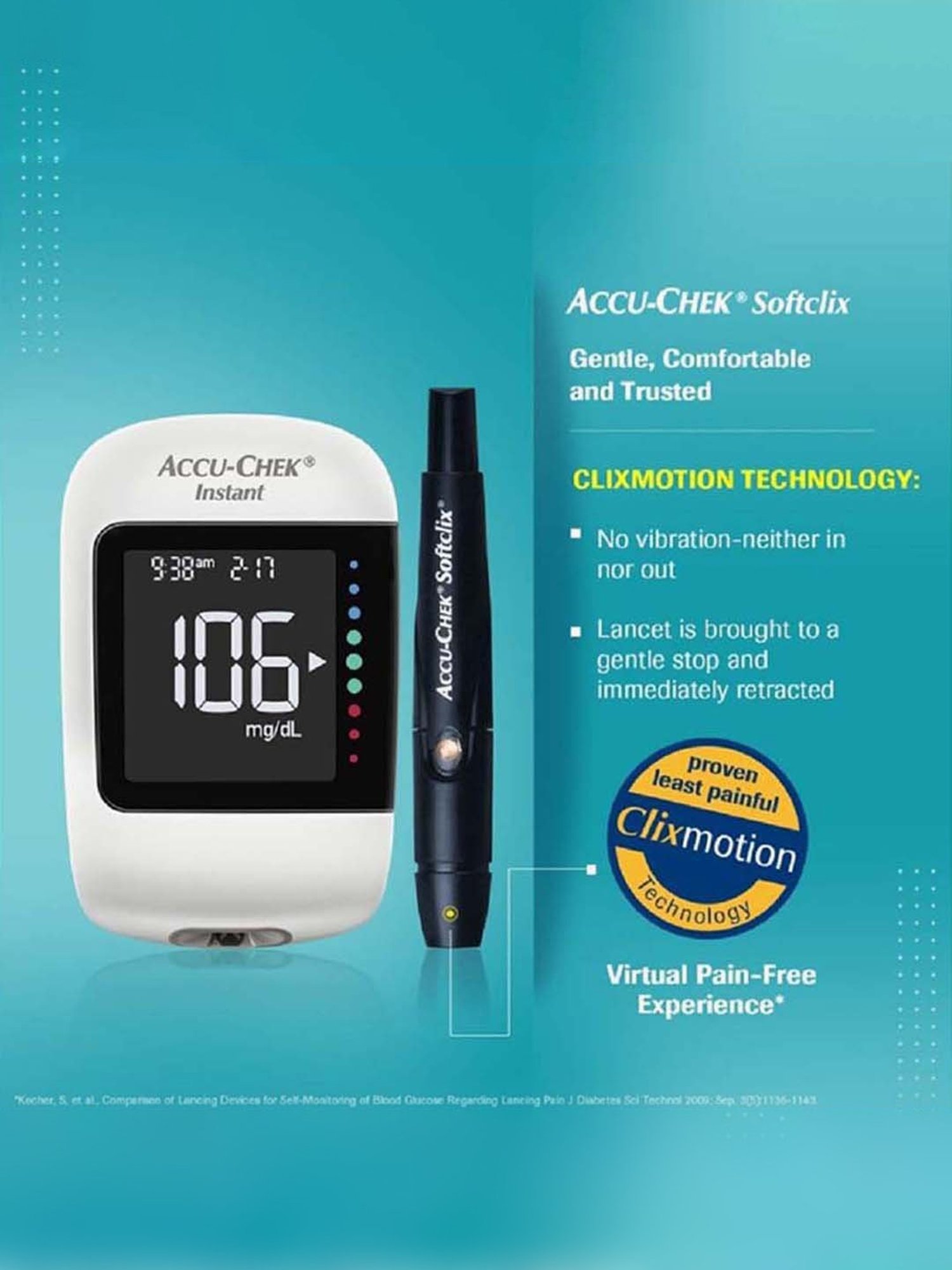 Accu Chek Instant Glucometer with 10 Test Strips (White)