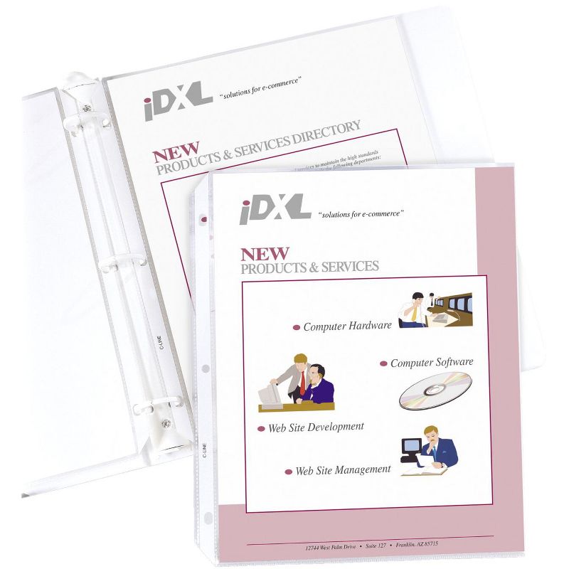 C-Line Panoramic Fold-Out Poly Sheet Protector, Clear, 11 x 17 Inches, pk of 25