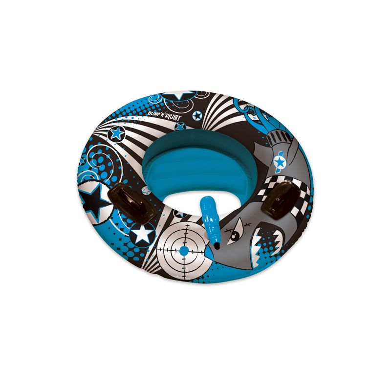 Swim Central 42" Inflatable Aqua Fun Splashback 1-Person Bump Squirt Swimming Pool Inner Tube - Blue/White