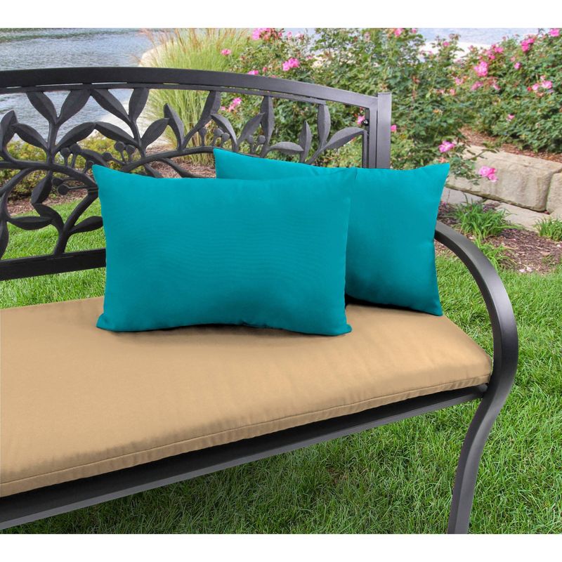 Outdoor Throw Pillow Set Jordan Manufacturing Washed Turquoise
