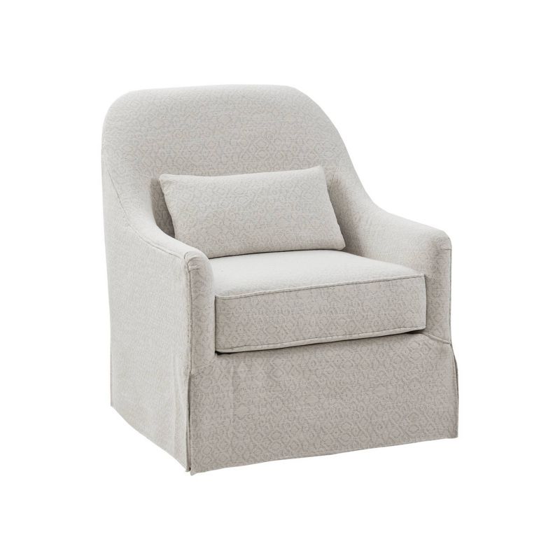 Iona Mid - Century Retro Modern Light Fabric Upholstered Button - Tufted Wingback Rocking Chair - Light Beige - Baxton Studio