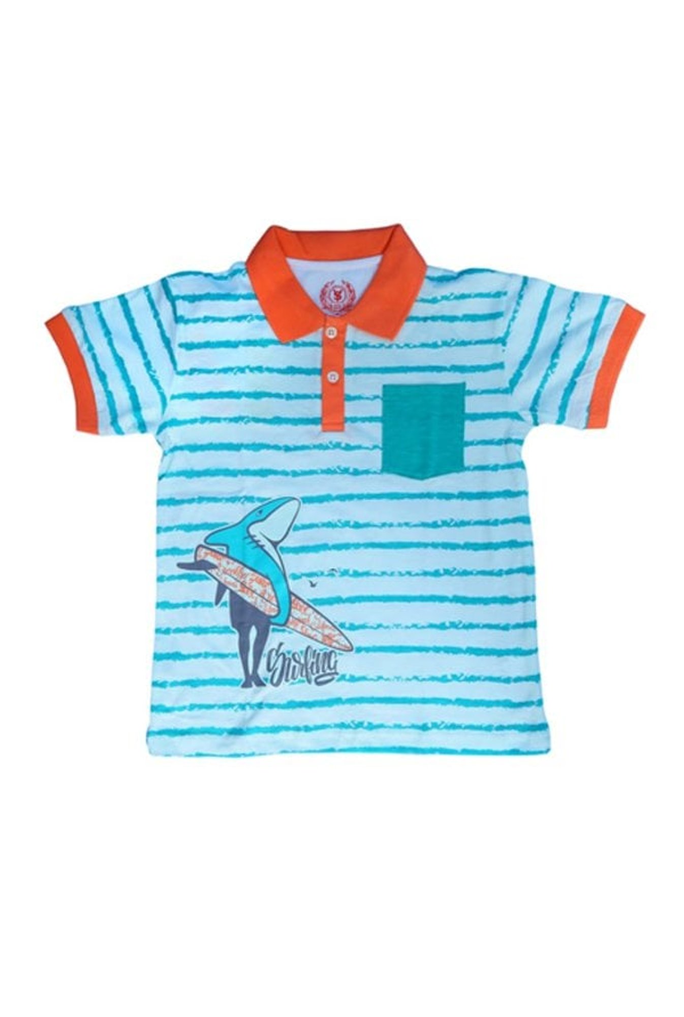 Superyoung Boys Blue Striped Polo T-Shirt