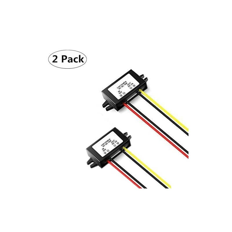 2 Pack High Efficiency DCDC Converter 12V Step Down to 9V 2A 18W Power Supply ModuleWaterproof