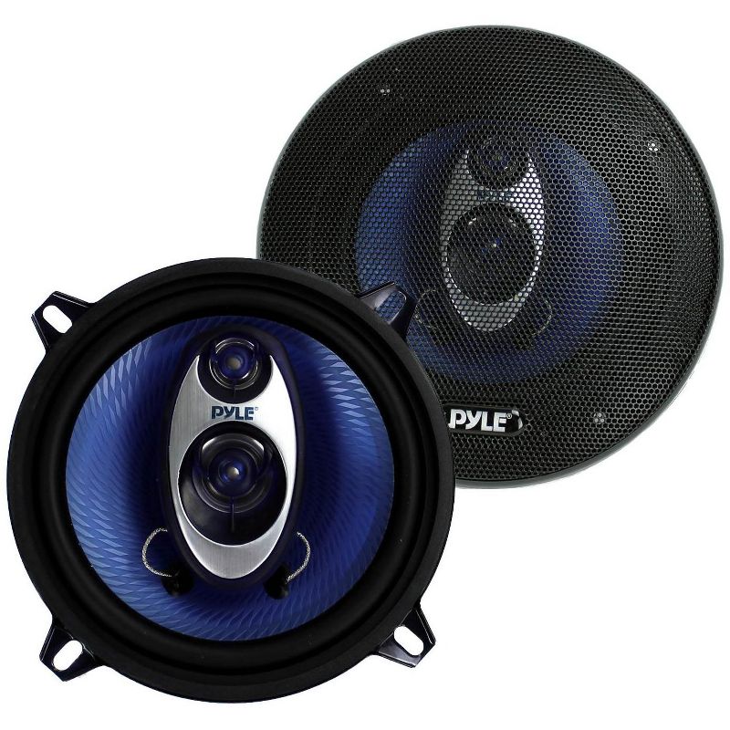 Pyle PL53BL 5.25" 200W 3-Way Car Audio Triaxial Speakers Stereo Blue (Pair)