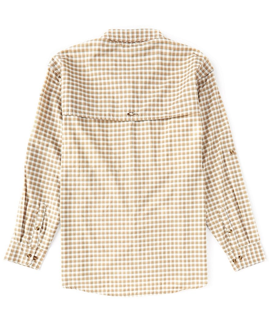 Drake FeatherLite Checked Plaid Wingshooter Performance Long-Sleeve Woven Shirt