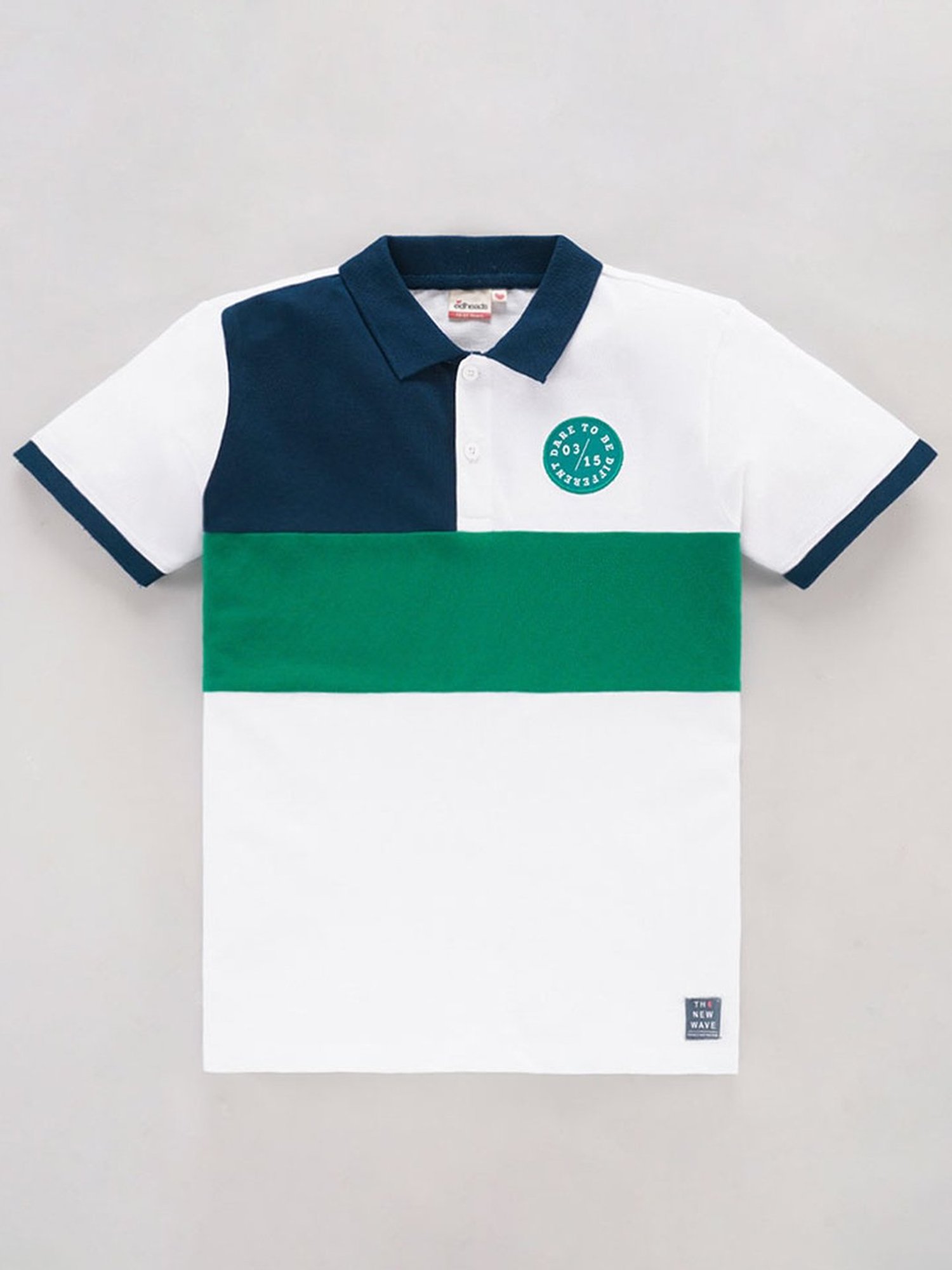 Edheads Kids Multicolor Cotton Color Block Polo T-Shirt