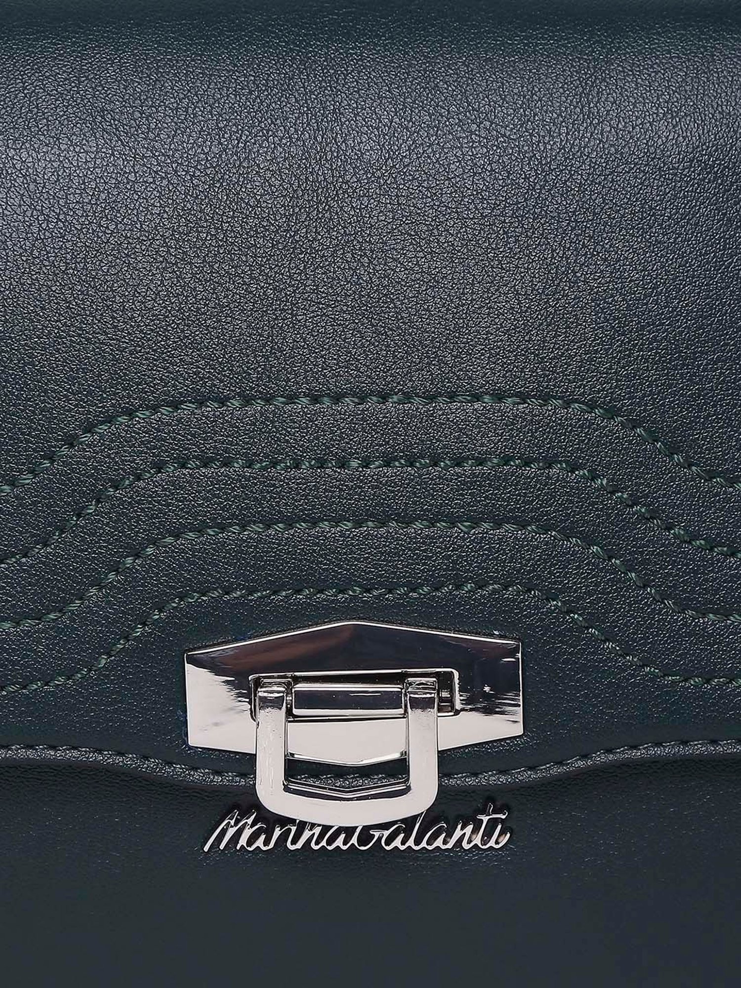 Marina Galanti Green Textured Medium Sling Handbag