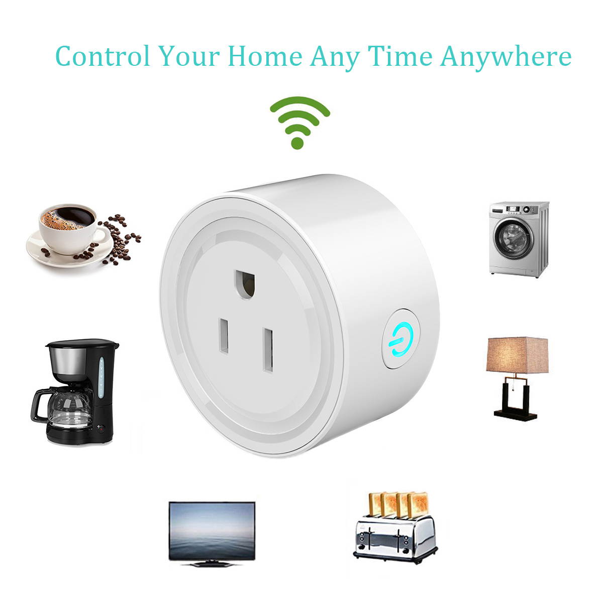 2 Pack Wifi Smart Plug Socket Outlet Adapter Switch Wifi for Android & IOS Alexa Echo