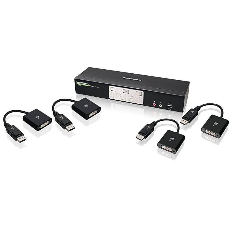 2-Port Dual-Link Dual View DVI and DisplayPort KVMP Kit, w/Full Set of Cables, (GCS1642DPKIT TAA Compliant)