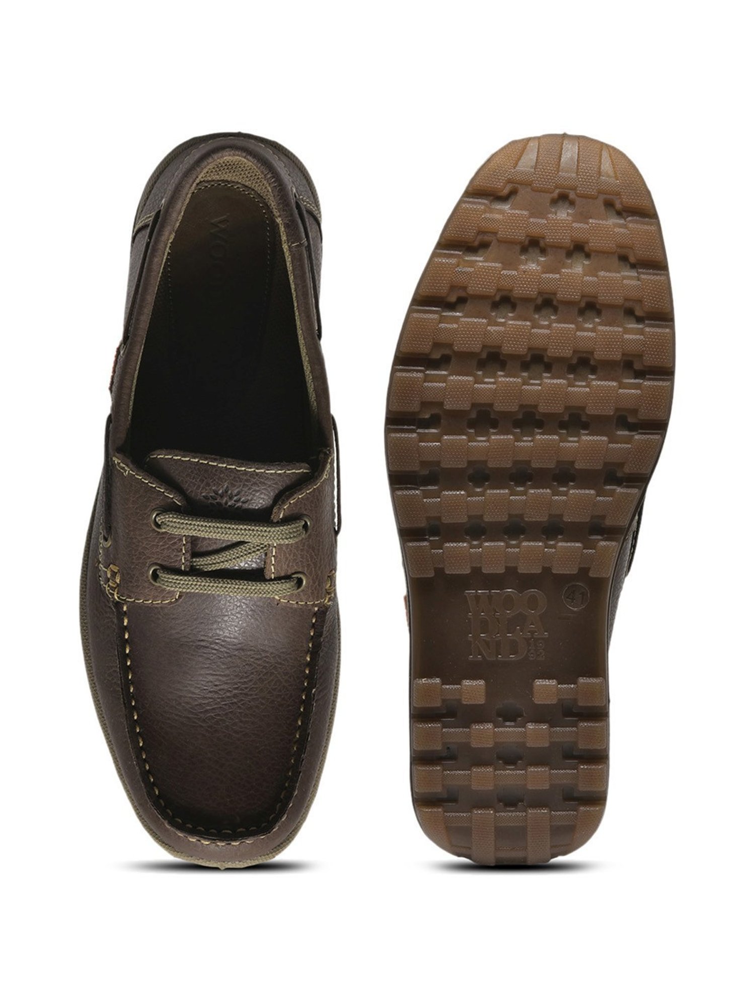 Woodland Men's Brown Boat Shoes