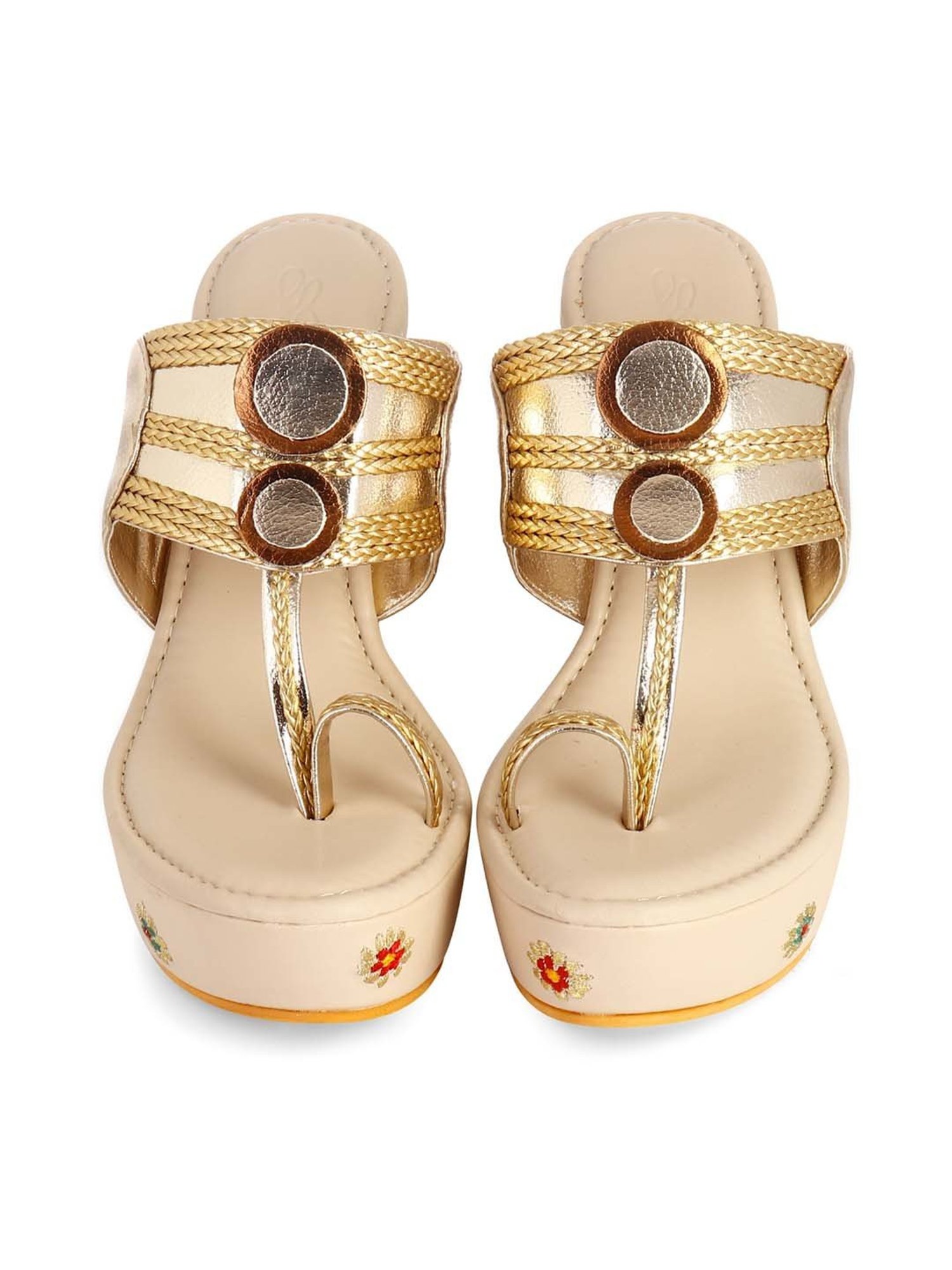 Sole House Women's Multicolor Toe Ring Wedges