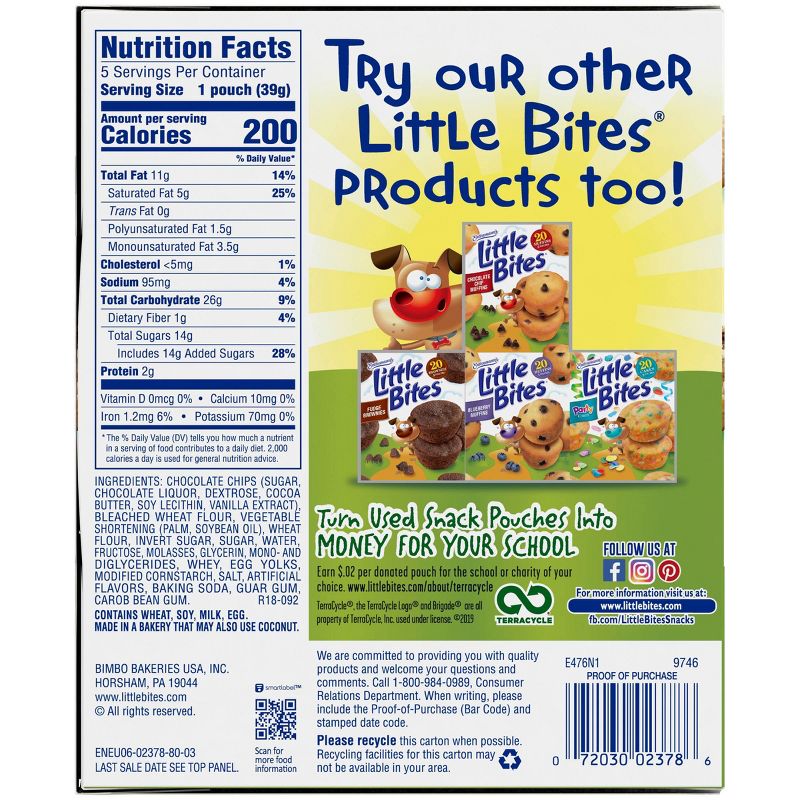 Entenmann's Chocolate Chip Cookie Little Bites - 5ct/8.25oz