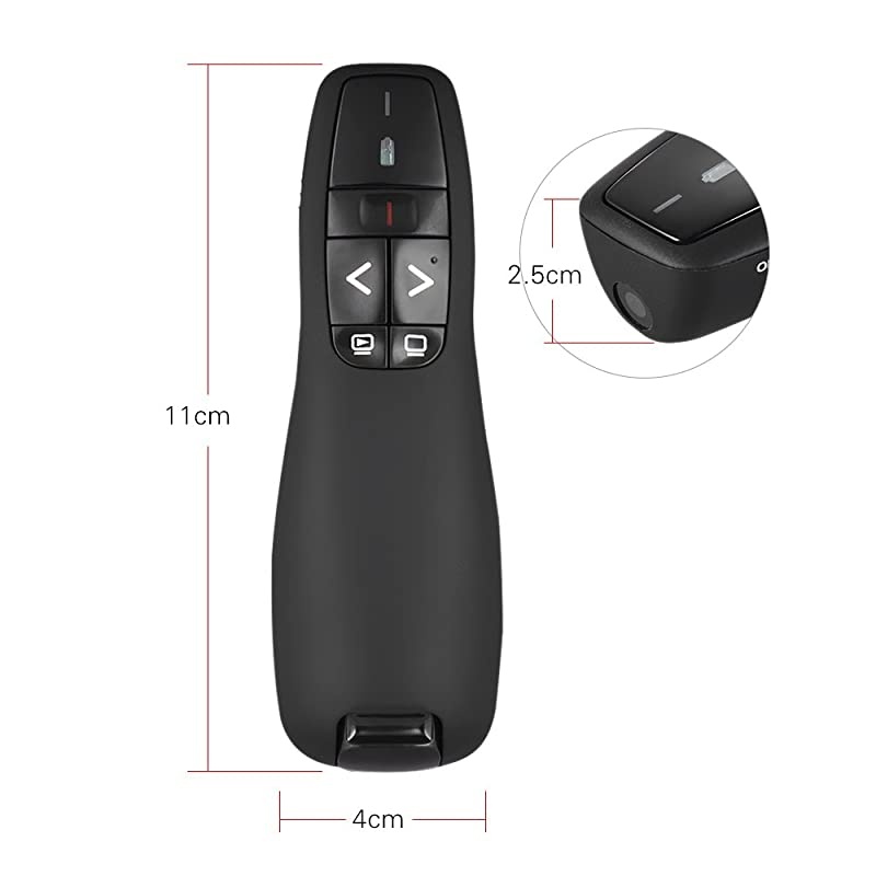 2.4GHz Wireless USB Powerpoint Presentation PPT Flip Pen Pointer Clicker Presenter with Built-in Reciver Red Light Remote Control for Teacher Lecturer Professor Scholar