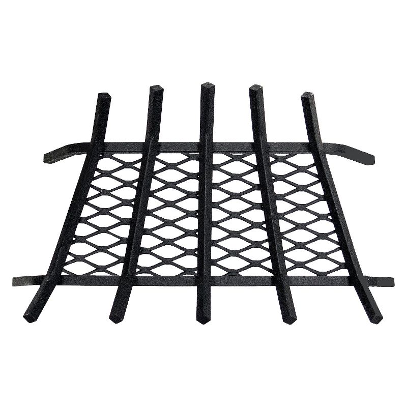Pleasant Hearth 1.5" Steel Grate 21", 5 bar with Ember Retainer Black
