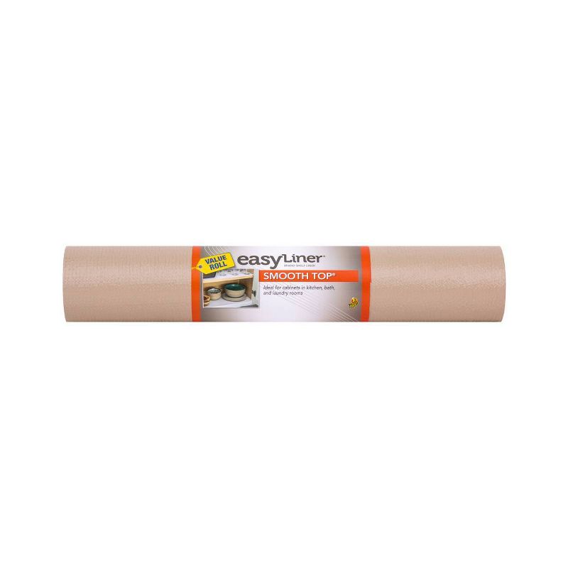 Duck Smooth Top EasyLiner Non Adhesive Shelf Liner for Kitchen Cabinets, 20" x 24' Taupe