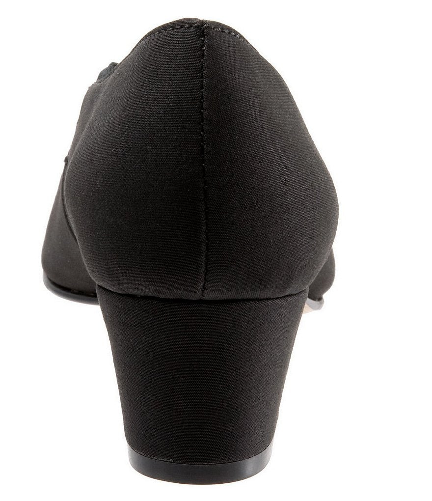 Trotters Jamie Textile Micro Block Heel Pumps