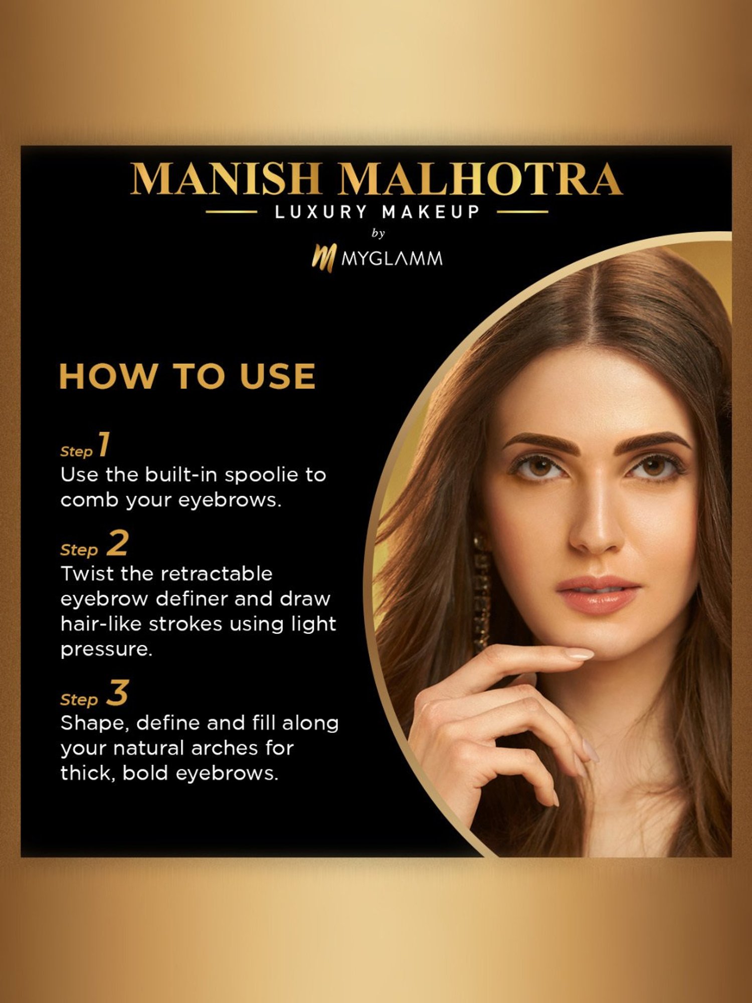 MyGlamm Manish Malhotra Precision Eyebrow Definer Wood Mystique - 0.3 gm