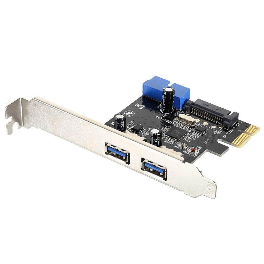 2018 The Best Selling Products Superspeed 2 Ports USB 3.0 Expension Card PCI-E 15 Pins SATA 5Gbps Power Connector QJY99